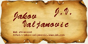 Jakov Valjanović vizit kartica